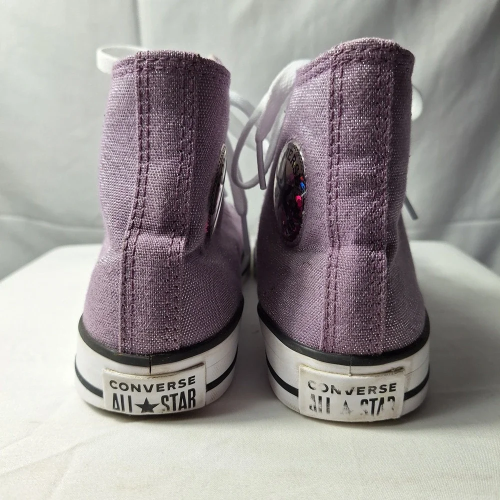 CONVERSE Chuck Taylor All Star Disco Glitter Hi-Top Sneaker Youth Sz 3 Purple